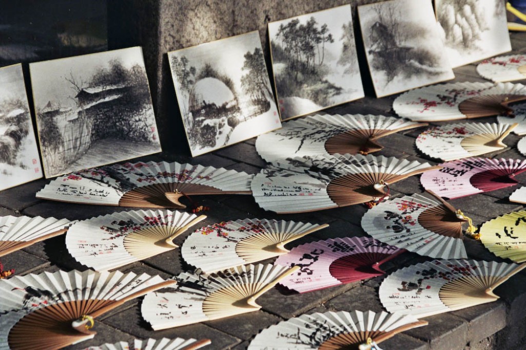 Fans being sold by a street vendor